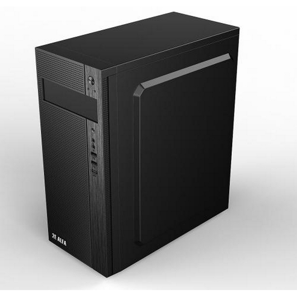 Корпус 2E ALFA Black, БЖ 400 Вт, Mid Tower, для ATX / Micro ATX, 1хUSB 3.0, 2хUSB 2.0, 191x418x358 мм, 2.5 кг (2E-E185-400) - 2