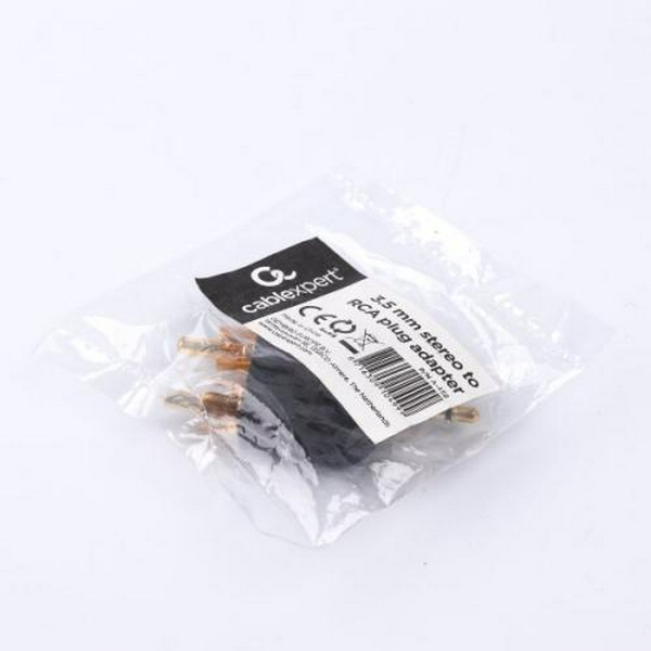 Перехідник звуковий, 3.5 мм (M) - 2xRCA (M), Black, Cablexpert (A-458) - 3