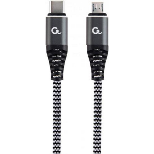 Кабель Type-C - microUSB (5P), 1.5 м, Grey, Cablexpert, 2.4A (CC-USB2B-CMMBM-1.5M) - 2