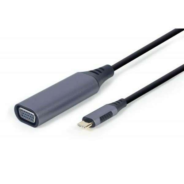 Перехідник Type-C (M) - VGA (F), Cablexpert, Black, 15 см, до 1080p / 60 Гц (A-USB3C-VGA-01) - 2