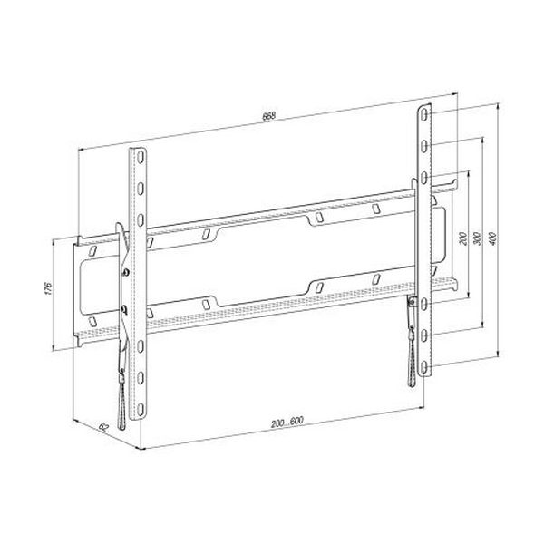 Настінне кріплення для ТВ 40-82", KSL 68EN, Black, похилие, до 45 кг, нахил -5°+15°, VESA від 200x200 до 600x400 мм, макс. відстань від стіни 62 мм - 3