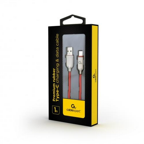 Кабель USB AM - Type-C, 1 м, Red, Cablexpert, 2.1A (CC-USB2R-AMCM-1M-R) - 2