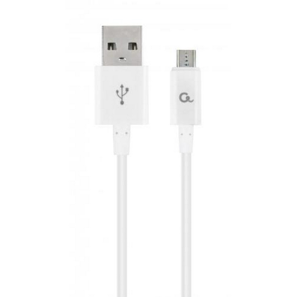 Кабель USB 2.0 AM - microUSB (5P), 1 м, White, Cablexpert, 2.1A (CC-USB2P-AMmBM-1M-W)