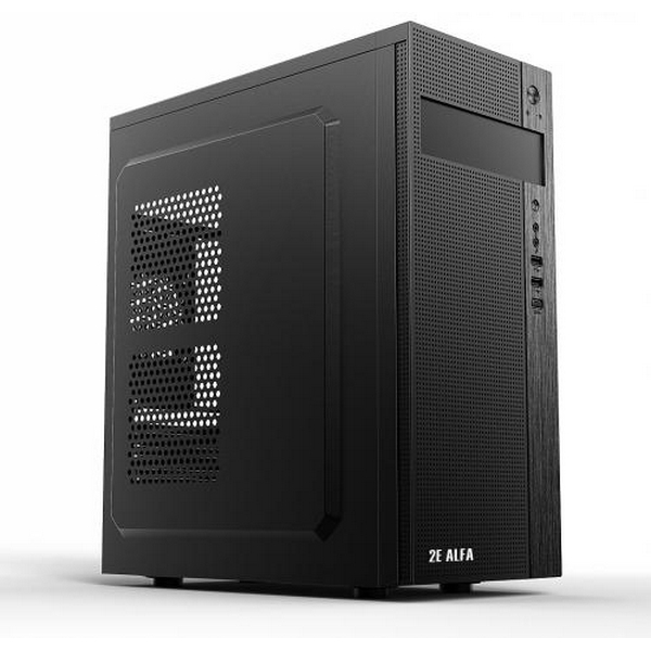 Корпус 2E ALFA Black, без БЖ, Mid Tower, для ATX / Micro ATX, 1хUSB 3.0, 2хUSB 2.0, 191x418x358 мм, 2.5 кг (2E-E185)