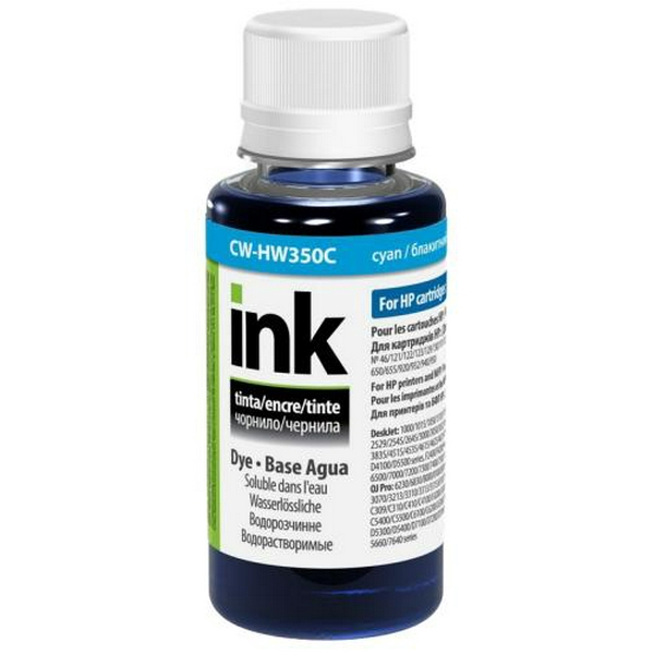 Чорнило ColorWay HP 121/122/134/135/136/141/177/178, Cyan, 100 мл (CW-HW350C01)