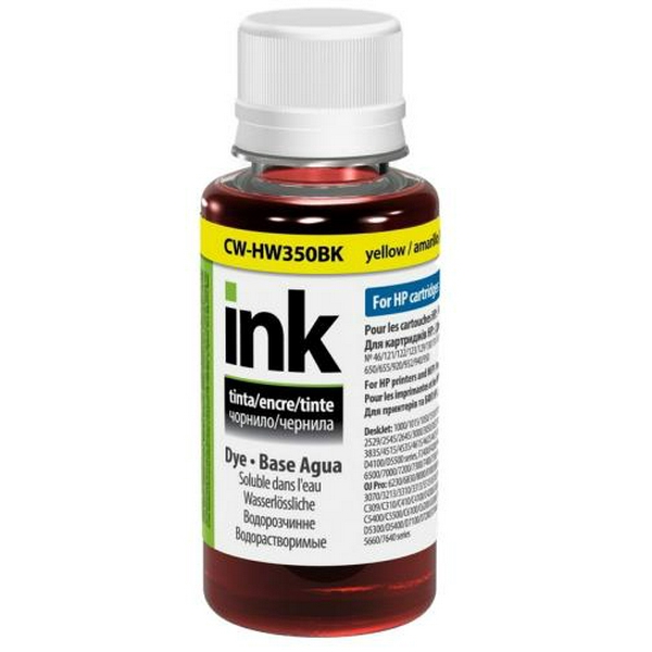 Чорнило ColorWay HP 121/122/134/135/136/141/177/178, Yellow, 100 мл (CW-HW350Y01)