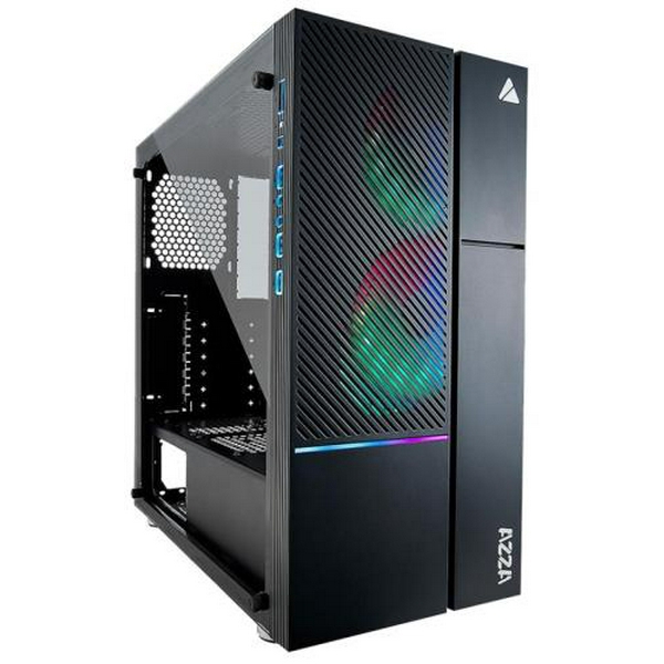 Корпус AZZA Iris 330 Black, без БЖ, Mid Tower, для ATX / Micro ATX / Mini ITX, 2хUSB 2.0, 1хUSB 3.0, 2x120 мм ARGB Fan (CSAZ-330)