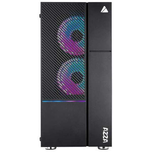 Корпус AZZA Iris 330 Black, без БЖ, Mid Tower, для ATX / Micro ATX / Mini ITX, 2хUSB 2.0, 1хUSB 3.0, 2x120 мм ARGB Fan (CSAZ-330) - 2