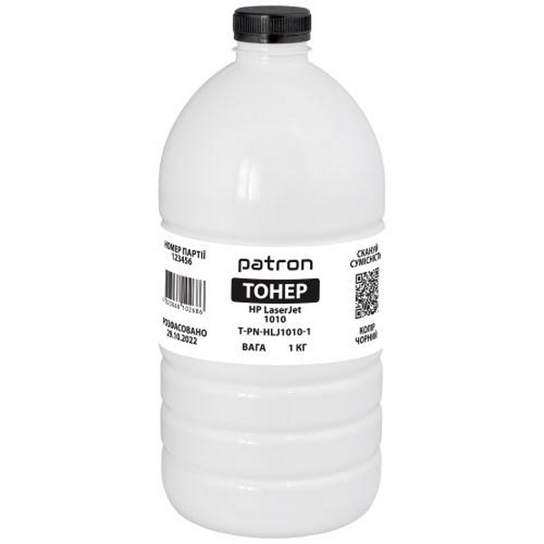 Тонер HP LJ 1010/1020, Canon LBP-2900/3000, Black, 1 кг, Patron (PN-HLJ1010-1)