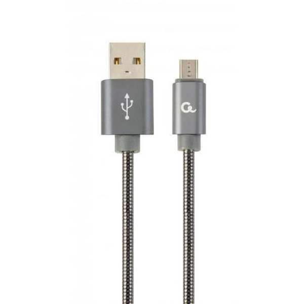 Кабель USB 2.0 AM - microUSB (5P), 1 м, Grey, Cablexpert, 2.1A (CC-USB2S-AMmBM-1M-BG)