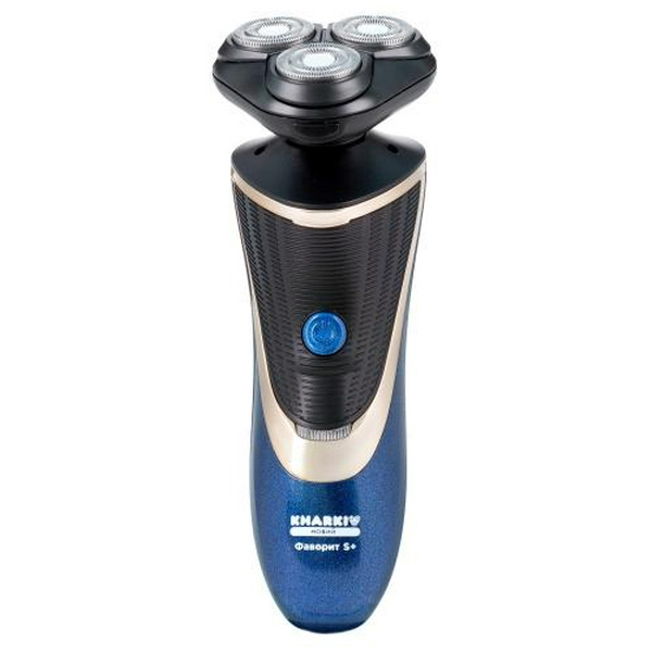 Електробритва Новий Харків НХ-8526 Фаворит S Blue, 6W, роторна, сухе гоління, 3 плаваючі головки для гоління, плаваючі подвійні леза, повторение контуров лица, живлення мережа, тример для скронь, електронна кнопка вмикання - 2