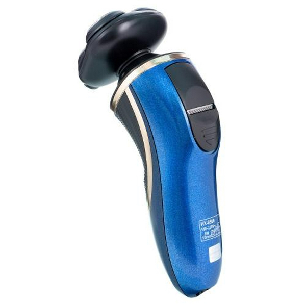 Електробритва Новий Харків НХ-8526 Фаворит S Blue, 6W, роторна, сухе гоління, 3 плаваючі головки для гоління, плаваючі подвійні леза, повторение контуров лица, живлення мережа, тример для скронь, електронна кнопка вмикання - 7