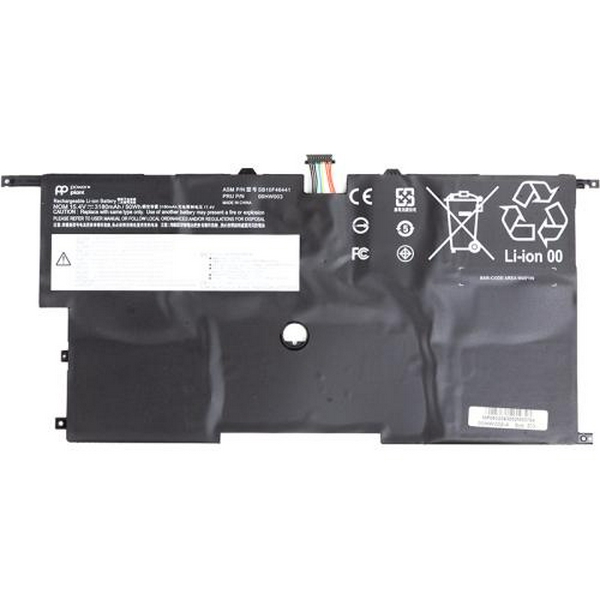 Акумулятор для ноутбука Lenovo ThinkPad X1 Carbon Gen3 3rd 2015, 15.4V, 3180mAh (NB481620)