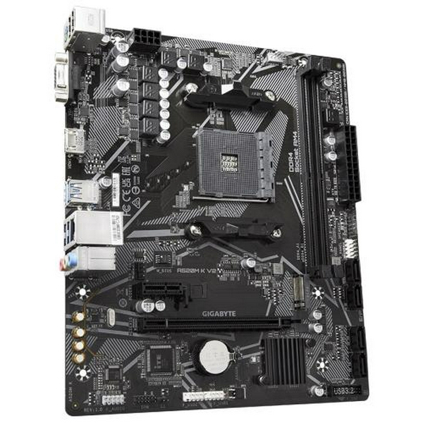 Мат.плата AM4 (A520) Gigabyte A520M K V2, A520, 2xDDR4, Int.Video(CPU), 4xSATA3, 1xM.2, 1xPCI-E 16x 3.0, 1xPCI-E 1x 3.0, ALC887, RTL8111H, 6xUSB3.2/6xUSB2.0, VGA/HDMI, MicroATX - 3