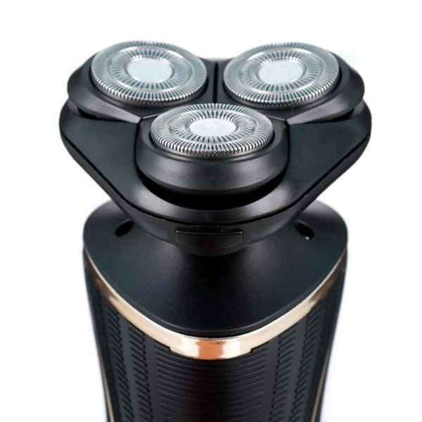 Електробритва Новий Харків НХ-8526 Фаворит S Black, 6W, роторна, сухе гоління, 3 плаваючі головки для гоління, плаваючі подвійні леза, повторение контуров лица, живлення мережа, тример для скронь, електронна кнопка вмикання