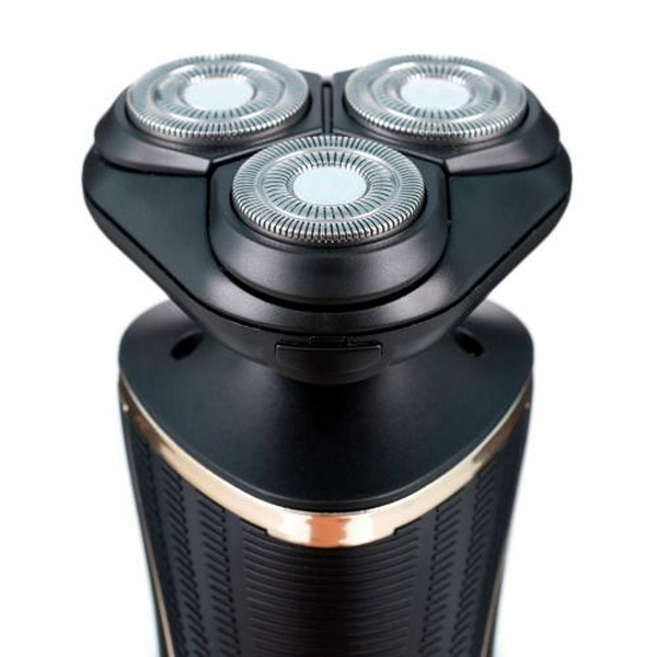 Електробритва Новий Харків НХ-8526 Фаворит S Black, 6W, роторна, сухе гоління, 3 плаваючі головки для гоління, плаваючі подвійні леза, повторение контуров лица, живлення мережа, тример для скронь, електронна кнопка вмикання - 2
