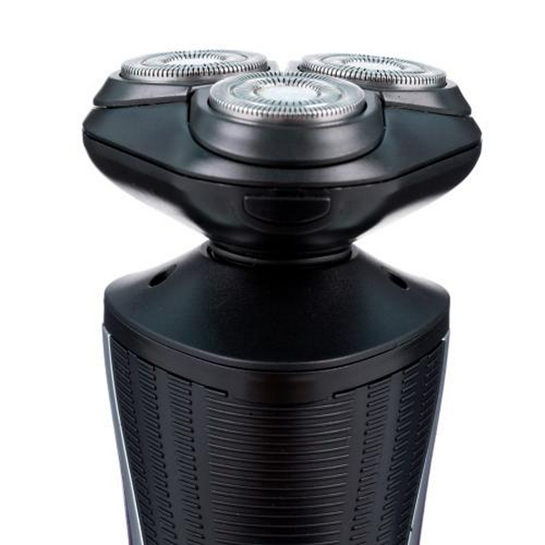 Електробритва Новий Харків НХ-8526 Фаворит S Black, 6W, роторна, сухе гоління, 3 плаваючі головки для гоління, плаваючі подвійні леза, повторение контуров лица, живлення мережа, тример для скронь, електронна кнопка вмикання - 3