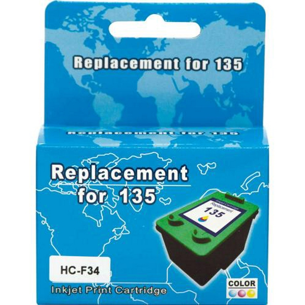 Картридж HP №135 (C8766HE), Color, DeskJet 5743/5943/6543/6623, PSC 1513/1613/2353/2573, 14 мл, MicroJet (HC-F34)