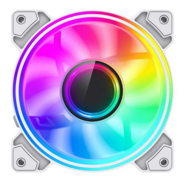 Вентилятор 120 мм, GameMax Dual Ring Infinity, White, 120х120х25 мм, ARGB підсвічування, 1200 об/хв, 30 дБ, 3-pin/Molex / 3-pin ARGB