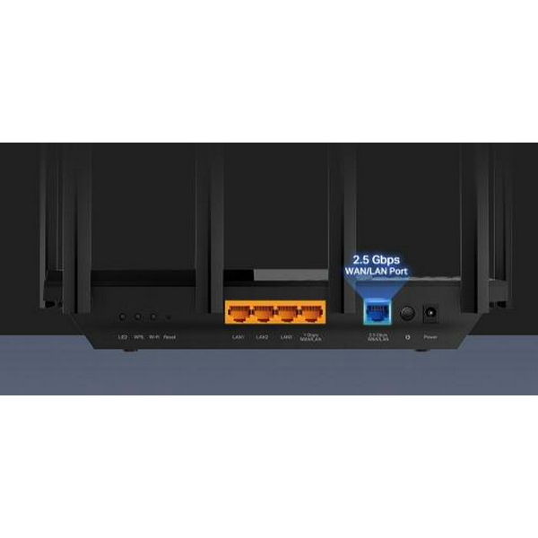 Роутер TP-LINK Archer AX72 Pro, Black, WiFi 6 (2.4GHz до до 574 Мбіт/с / 5GHz до до 4804 Мбіт/с), 1x2.5GWAN / 1xGWAN / 4xGLAN, USB 3.0, 6 незнімних антен - 2