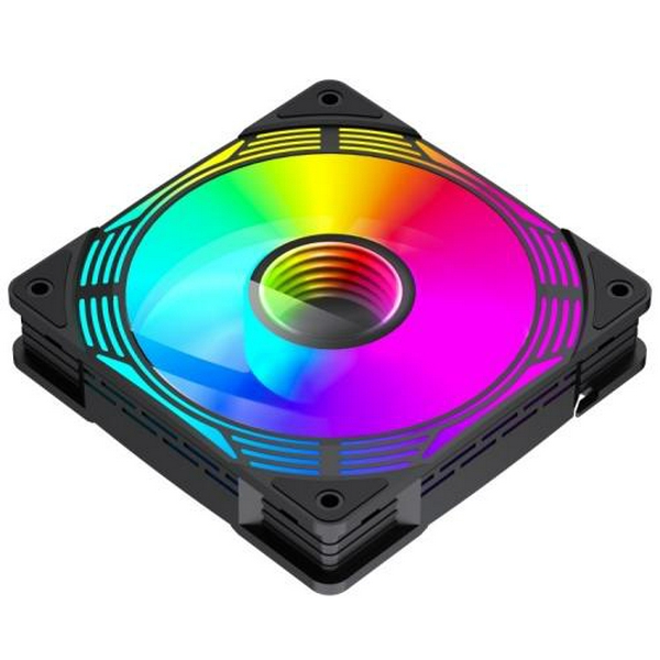 Вентилятор 120 мм, GameMax KF300, Black, 3 шт, 120х120х25 мм, RGB підсвічування, 800-1600 об/хв, 31.2 дБ, 4-pin (PWM) / 3-pin (RGB), Hydraulic Bearing, ARGB HUB, пульт ДК (KF300 BK) - 3