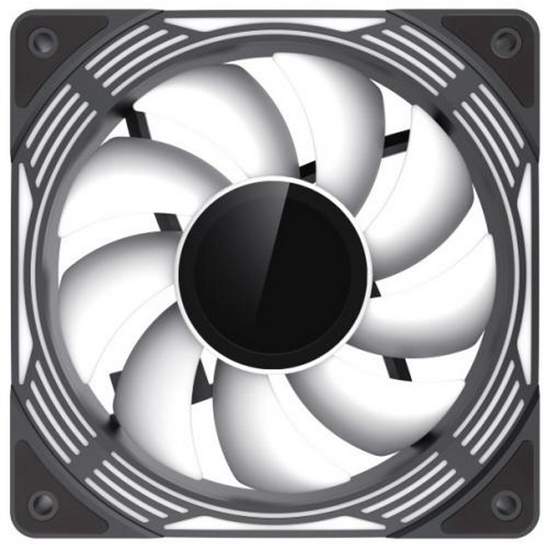 Вентилятор 120 мм, GameMax KF300, Black, 3 шт, 120х120х25 мм, RGB підсвічування, 800-1600 об/хв, 31.2 дБ, 4-pin (PWM) / 3-pin (RGB), Hydraulic Bearing, ARGB HUB, пульт ДК (KF300 BK) - 4