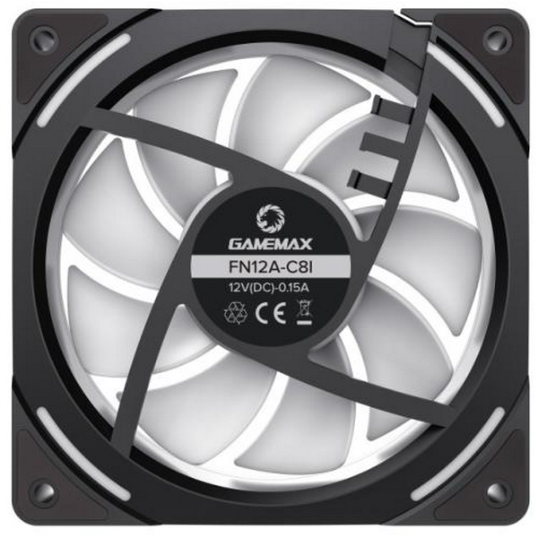 Вентилятор 120 мм, GameMax KF300, Black, 3 шт, 120х120х25 мм, RGB підсвічування, 800-1600 об/хв, 31.2 дБ, 4-pin (PWM) / 3-pin (RGB), Hydraulic Bearing, ARGB HUB, пульт ДК (KF300 BK) - 5