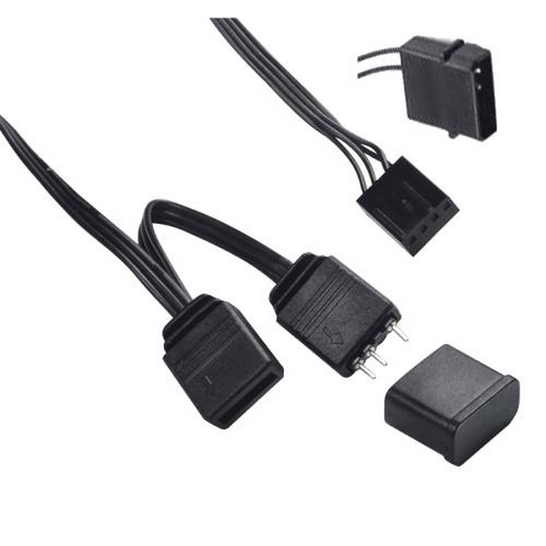 Вентилятор 120 мм, GameMax RB300, Black, 3 шт, 120х120х22 мм, RGB підсвічування, 1200 об/хв, до 24.6 дБ, 4-pin/Molex / 3-pin (RGB) - 5