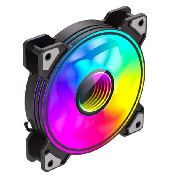 Вентилятор 120 мм, GameMax Dual Ring Infinity, Black, 120х120х25 мм, ARGB підсвічування, 1200 об/хв, 30 дБ, 3-pin/Molex / 3-pin ARGB - 2