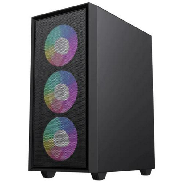 Корпус GameMax Storm Black, без БЖ, Mini Tower, Micro ATX, 2хUSB 2.0, 1хUSB 3.0, 1x120mm FAN, 380x200x450 мм, 0.8 мм - 2