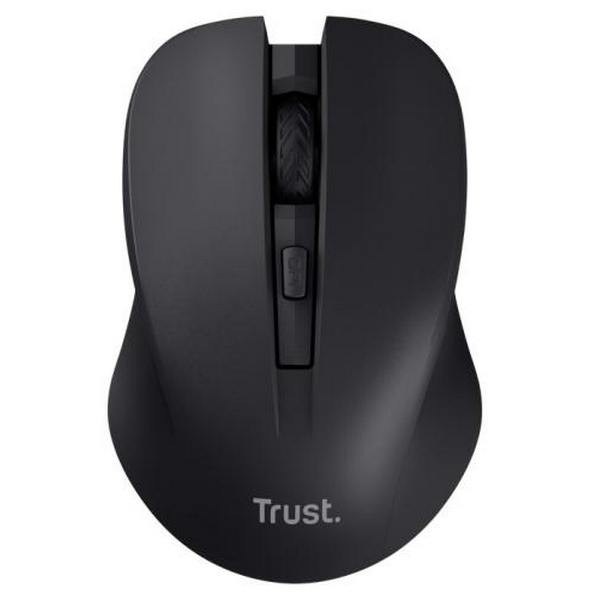 Миша бездротова Trust Mydo Silent, Black, USB 2.4GHz, оптична, 1000/1400/1800 dpi, 4 кнопки, зниження звуку клацання миші мінімум на 90%, гніздо для зберігання приймача USB, 1xAA (25084) - 2