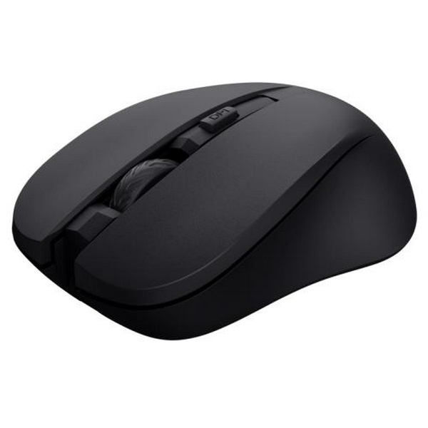 Миша бездротова Trust Mydo Silent, Black, USB 2.4GHz, оптична, 1000/1400/1800 dpi, 4 кнопки, зниження звуку клацання миші мінімум на 90%, гніздо для зберігання приймача USB, 1xAA (25084) - 3