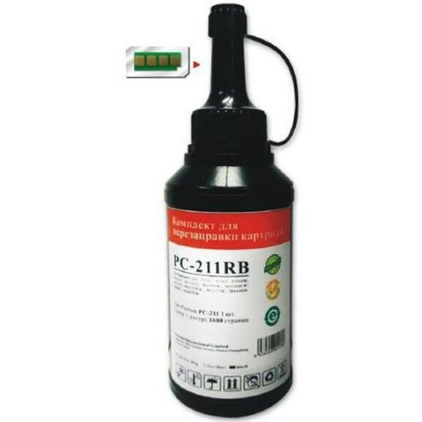 Комплект для заправки картриджа Pantum PC-211PRB, Black, M6500, P2200/2207/2507, 1 x тонер + 1 x оновлений чіп 1600 копій (для моделей 2023)