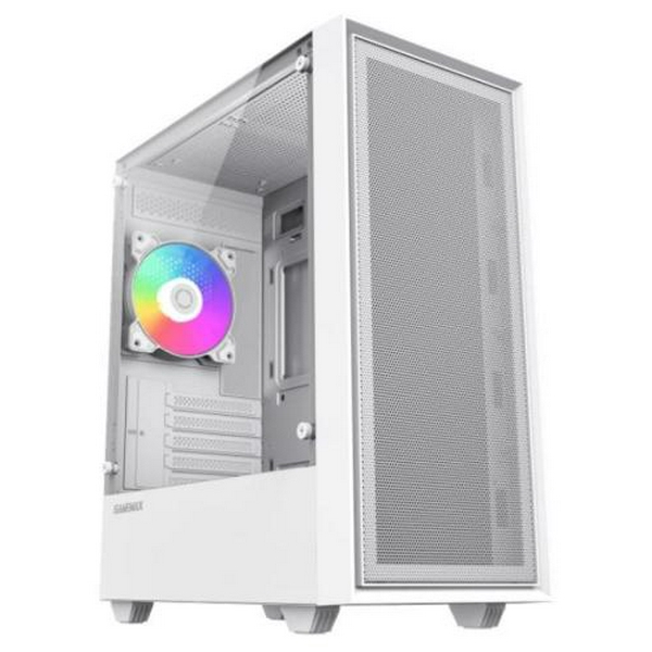 Корпус GameMax Storm White, без БЖ, Mid Tower, Micro ATX / Mini ITX, 2хUSB 2.0, 1хUSB 3.0, 1x120 мм RGB Fan, 380x200x450 мм