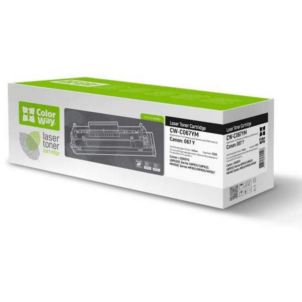 Картридж Canon 067, Yellow, MF651/MF655/MF657, LBP631/LBP633, 1250 стор, ColorWay (CW-C067YM)