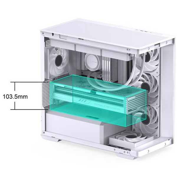 Корпус Jonsbo D300, White, без БЖ, Mini Tower, для Micro ATX / Mini ITX, 1xType-C / 2xUSB 3.0, макс. CPU - 180 мм / VGA - 430 мм, бічна та передня панель із загартованого скла - 7