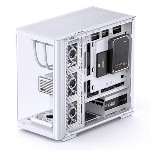 Корпус Jonsbo D300, White, без БЖ, Mini Tower, для Micro ATX / Mini ITX, 1xType-C / 2xUSB 3.0, макс. CPU - 180 мм / VGA - 430 мм, бічна та передня панель із загартованого скла - 9