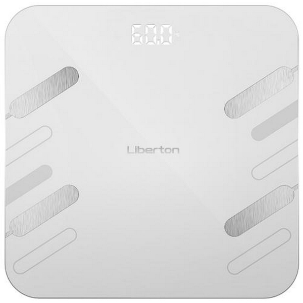 Ваги підлогові Liberton LBS-0815 SMART, Grey, LCD-дисплей, синхронизація по Bluetooth, максимальна вага 180кг, точність вимірювання 50г, матеріал поверхні ударостійке скло, індикатор заряду, індикатор перевантаження, живлення 3*AAA (у комплекті)