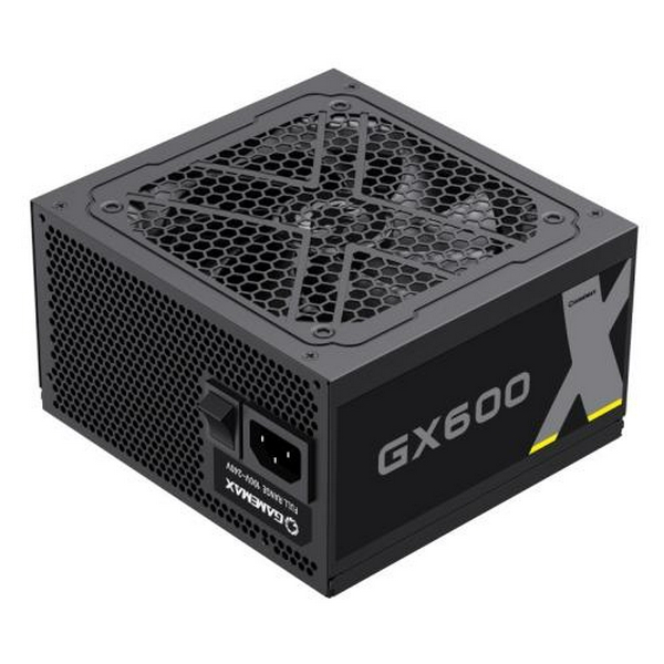 Блок живлення 600 Вт, GameMax GX-600, Black, 80+ Gold, Active PFC, 12 см, 3xMolex / 6xSATA / 4x6+2-pin / 2x4+4-pin / 1x20+4-pin, захист OVP / UVP / OCP / OLP / OPP / SCP - 3