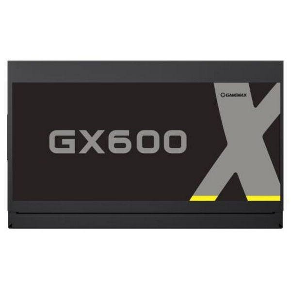 Блок живлення 600 Вт, GameMax GX-600, Black, 80+ Gold, Active PFC, 12 см, 3xMolex / 6xSATA / 4x6+2-pin / 2x4+4-pin / 1x20+4-pin, захист OVP / UVP / OCP / OLP / OPP / SCP - 5