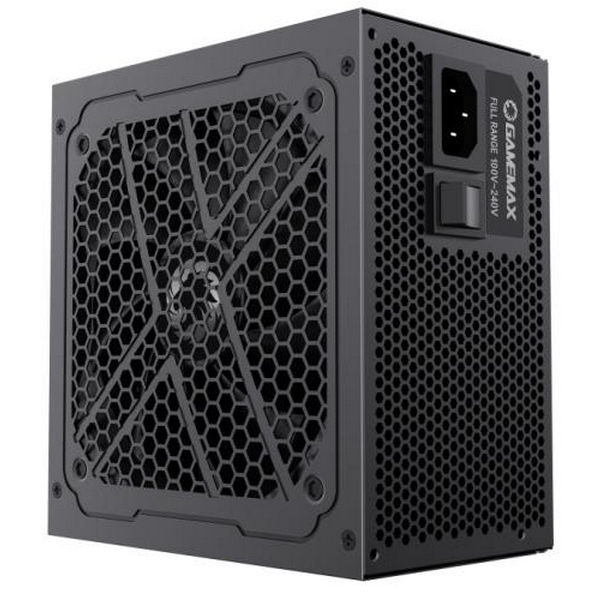 Блок живлення 600 Вт, GameMax GX-600, Black, 80+ Gold, Active PFC, 12 см, 3xMolex / 6xSATA / 4x6+2-pin / 2x4+4-pin / 1x20+4-pin, захист OVP / UVP / OCP / OLP / OPP / SCP - 7