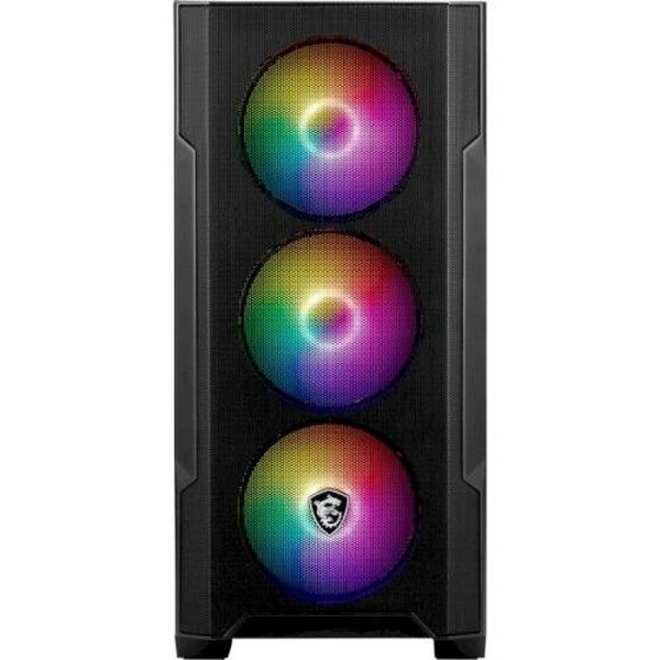 Корпус MSI MAG FORGE M100R, Black, без БЖ, Micro Tower, для Micro-ATX / Mini-ITX, 1xUSB 3.2 / 2xUSB 2.0, макс. CPU - 160 мм / VGA - 300 мм, 4x120 мм ARGB, бічна панель із загартованого скла 3 мм - 4