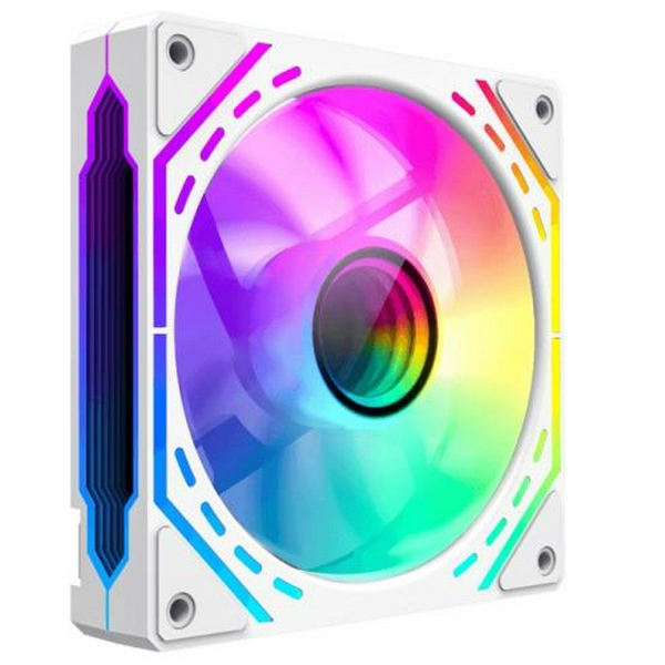 Вентилятор 120 мм, GameMax FN12A-S2I-RW, White, 120х120х25 мм, ARGB підсвічування, 800-1600 об/хв, до 31.21 дБ, 4-pin (PWM) / 3-pin (ARGB), гідродинамічний підшипник - 2