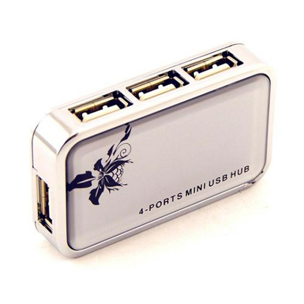 Хаб USB Atcom TD707, White, USB 2.0 - 4xUSB 2.0, кабель 12 см (15273)