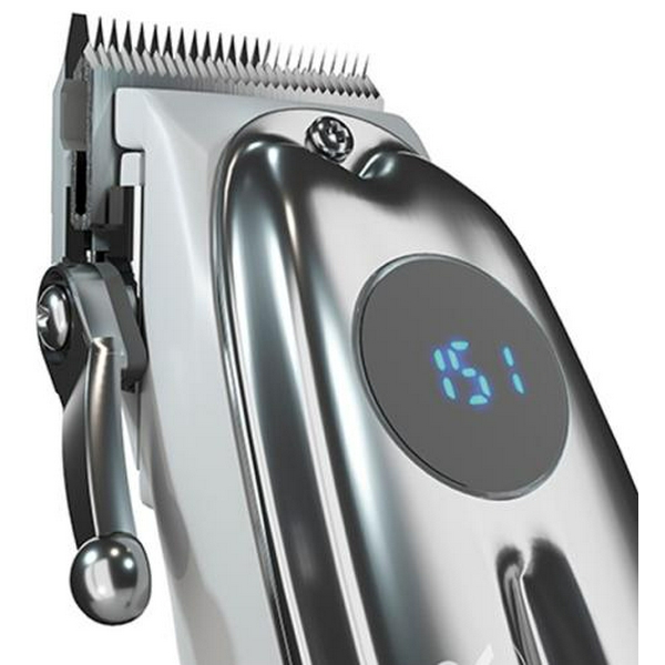 Машинка для стрижки Adler AD-2831, Silver, 100W, живлення мережа/акумулятор, насадки: 6 шт (1.5; 3; 4.5; 6; 9; 12 мм), LED-дисплей, USB C кабель живлення 2 м - 3