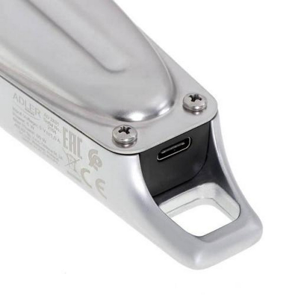 Машинка для стрижки Adler AD-2831, Silver, 100W, живлення мережа/акумулятор, насадки: 6 шт (1.5; 3; 4.5; 6; 9; 12 мм), LED-дисплей, USB C кабель живлення 2 м - 4