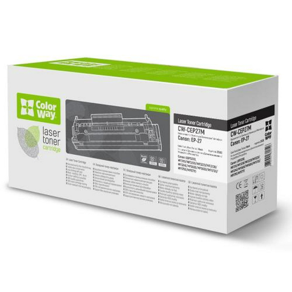 Картридж Canon EP-27, Black, LBP-3200, MF3110/3228/3240/5630/5650/5730/5750/5770, 2500 стор, ColorWay (CW-CEP27M)