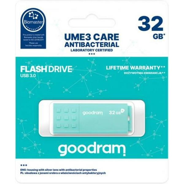 Флеш накопичувач USB 32Gb Goodram UME3 "Care", Green, USB 3.2 Gen 1, до 60/20 МБ/с (UME3-0320CRR11) - 6