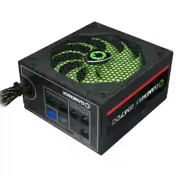Блок живлення 700 Вт, GameMax GM-700, Black, напівмодульний, 80+ Bronze, Active PFC, 14 см, 3xMolex / 6xSATA / 2x6+2-pin / 1x4+4-pin / 1x20+4-pin, захист OVP / UVP / OCP / OLP / OPP / SCP