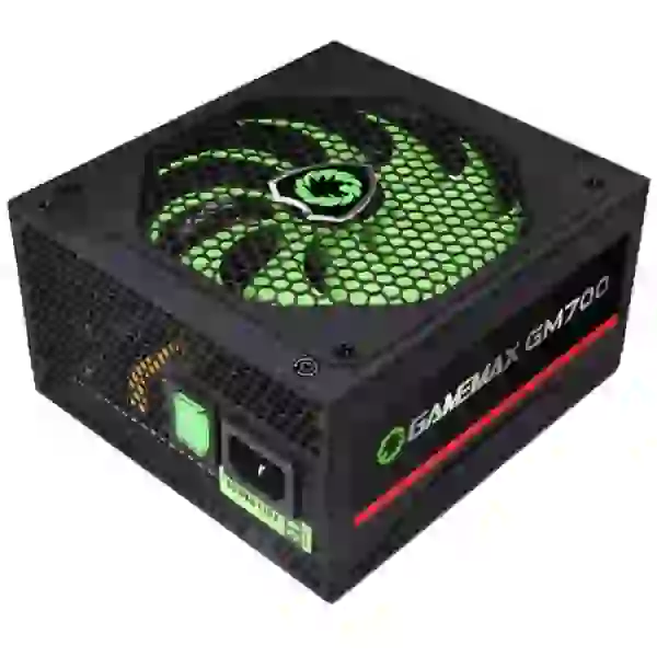 Блок живлення 700 Вт, GameMax GM-700, Black, напівмодульний, 80+ Bronze, Active PFC, 14 см, 3xMolex / 6xSATA / 2x6+2-pin / 1x4+4-pin / 1x20+4-pin, захист OVP / UVP / OCP / OLP / OPP / SCP - 3
